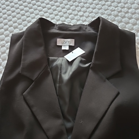 LOFT Black Classic Professional Vest One Button Princess Cut - Picture 2 of 16